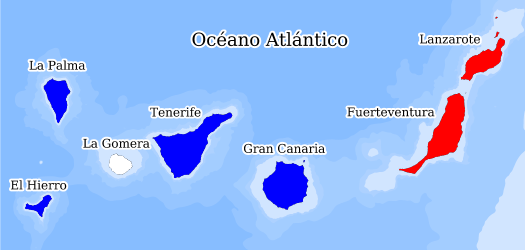Distribución de la especie en el Banco de Datos de Biodiversidad de Canarias