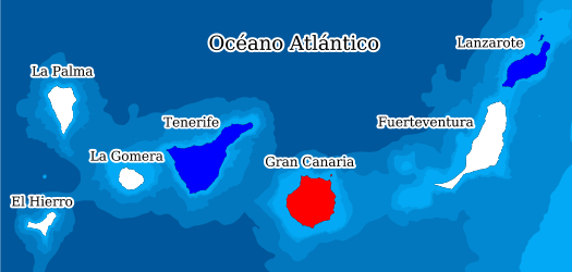Distribución de la especie en el Banco de Datos de Biodiversidad de Canarias