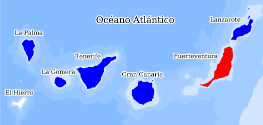 Distribución de la especie en el Banco de Datos de Biodiversidad de Canarias