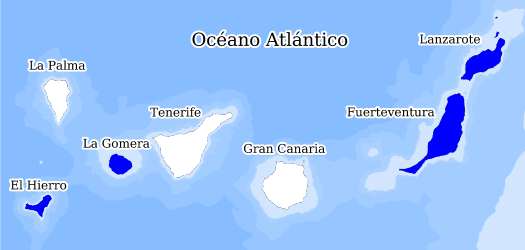 Distribución de la especie en el Banco de Datos de Biodiversidad de Canarias