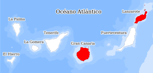 Distribución de la especie en el Banco de Datos de Biodiversidad de Canarias