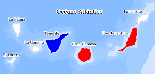 Distribución de la especie en el Banco de Datos de Biodiversidad de Canarias