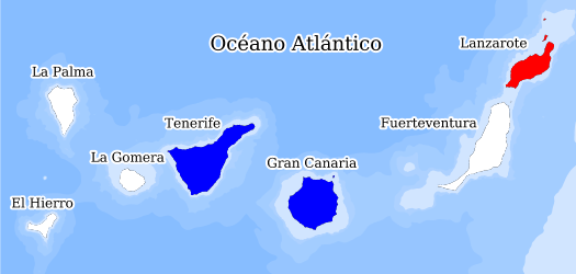 Distribución de la especie en el Banco de Datos de Biodiversidad de Canarias