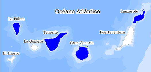 Distribución de la especie en el Banco de Datos de Biodiversidad de Canarias