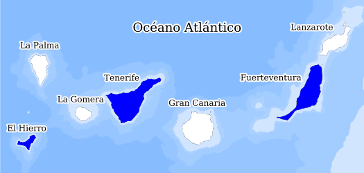 Distribución de la especie en el Banco de Datos de Biodiversidad de Canarias