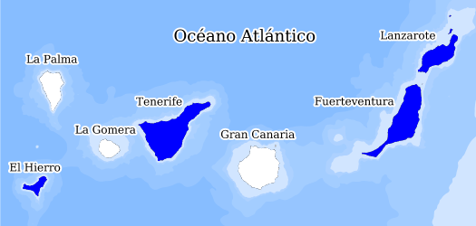 Distribución de la especie en el Banco de Datos de Biodiversidad de Canarias