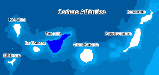 Distribución de la especie en el Banco de Datos de Biodiversidad de Canarias