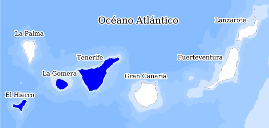 Distribución de la especie en el Banco de Datos de Biodiversidad de Canarias