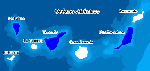 Distribución de la especie en el Banco de Datos de Biodiversidad de Canarias