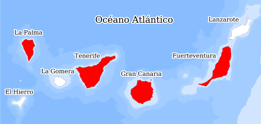 Distribución de la especie en el Banco de Datos de Biodiversidad de Canarias