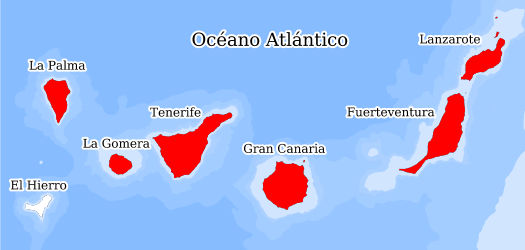 Distribución de la especie en el Banco de Datos de Biodiversidad de Canarias