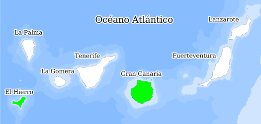 Distribución de la especie en el Banco de Datos de Biodiversidad de Canarias