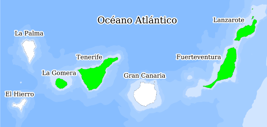 Distribution of the species in the Biodiversity Data Bank of the Canary Islands
