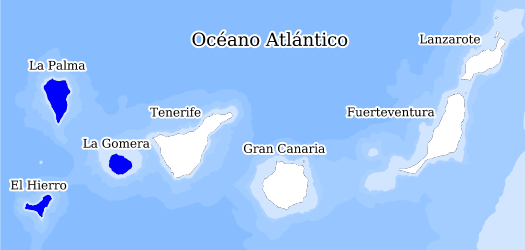 Distribución de la especie en el Banco de Datos de Biodiversidad de Canarias