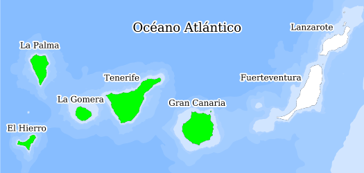 Distribución de la especie en el Banco de Datos de Biodiversidad de Canarias