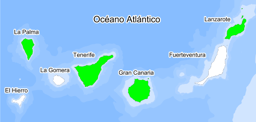 Distribución de la especie en el Banco de Datos de Biodiversidad de Canarias