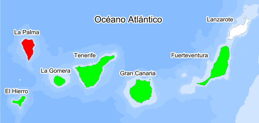 Distribución de la especie en el Banco de Datos de Biodiversidad de Canarias