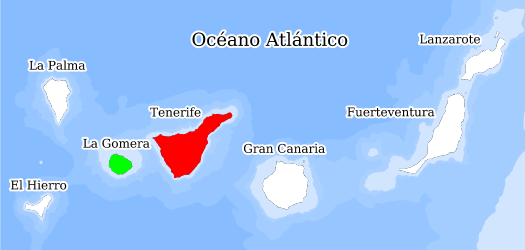 Distribución de la especie en el Banco de Datos de Biodiversidad de Canarias