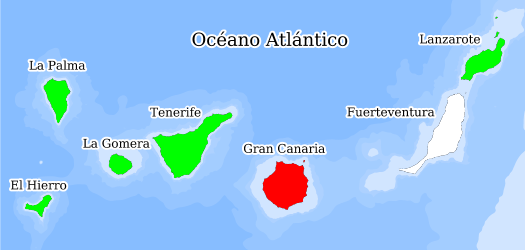 Distribución de la especie en el Banco de Datos de Biodiversidad de Canarias