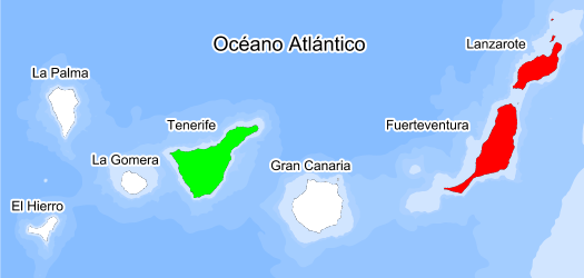 Cliquez ici pour voir la répartition détaillée dans les îles Canaries Databank la biodiversité