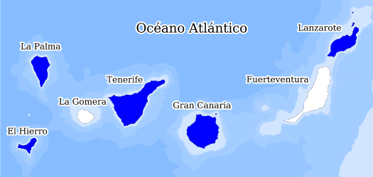 Distribución de la especie en el Banco de Datos de Biodiversidad de Canarias