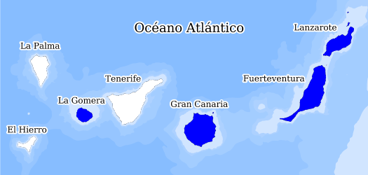 Distribución de la especie en el Banco de Datos de Biodiversidad de Canarias