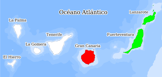 Distribución de la especie en el Banco de Datos de Biodiversidad de Canarias