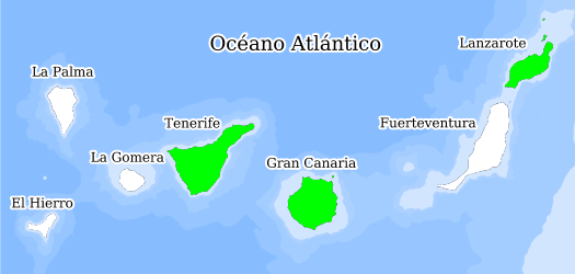 Distribución de la especie en el Banco de Datos de Biodiversidad de Canarias