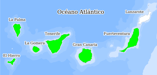 Distribución de la especie en el Banco de Datos de Biodiversidad de Canarias