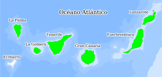 Distribución de la especie en el Banco de Datos de Biodiversidad de Canarias