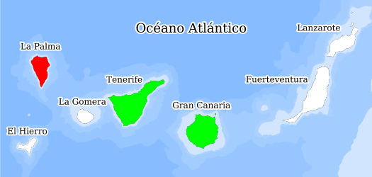 Distribución de la especie en el Banco de Datos de Biodiversidad de Canarias