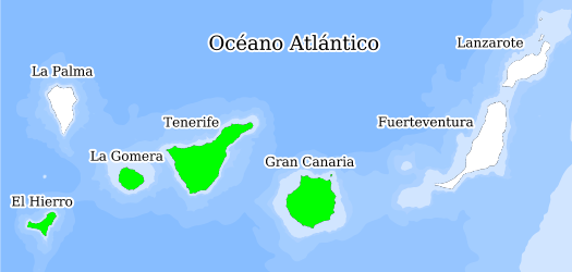 Distribución de la especie en el Banco de Datos de Biodiversidad de Canarias