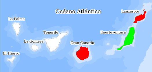 Distribución de la especie en el Banco de Datos de Biodiversidad de Canarias