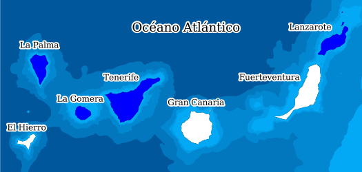 Distribución de la especie en el Banco de Datos de Biodiversidad de Canarias