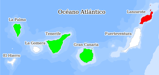 Distribución de la especie en el Banco de Datos de Biodiversidad de Canarias