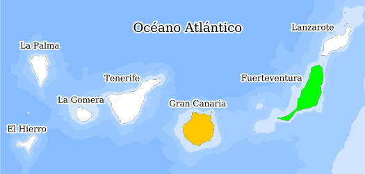 Distribución de la especie en el Banco de Datos de Biodiversidad de Canarias