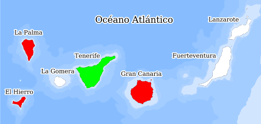 Distribución de la especie en el Banco de Datos de Biodiversidad de Canarias