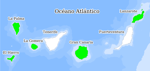 Distribución de la especie en el Banco de Datos de Biodiversidad de Canarias