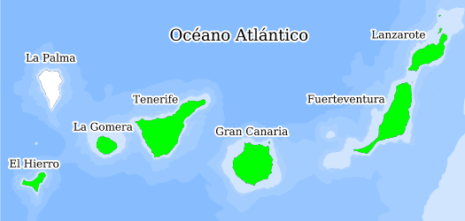 Distribución de la especie en el Banco de Datos de Biodiversidad de Canarias